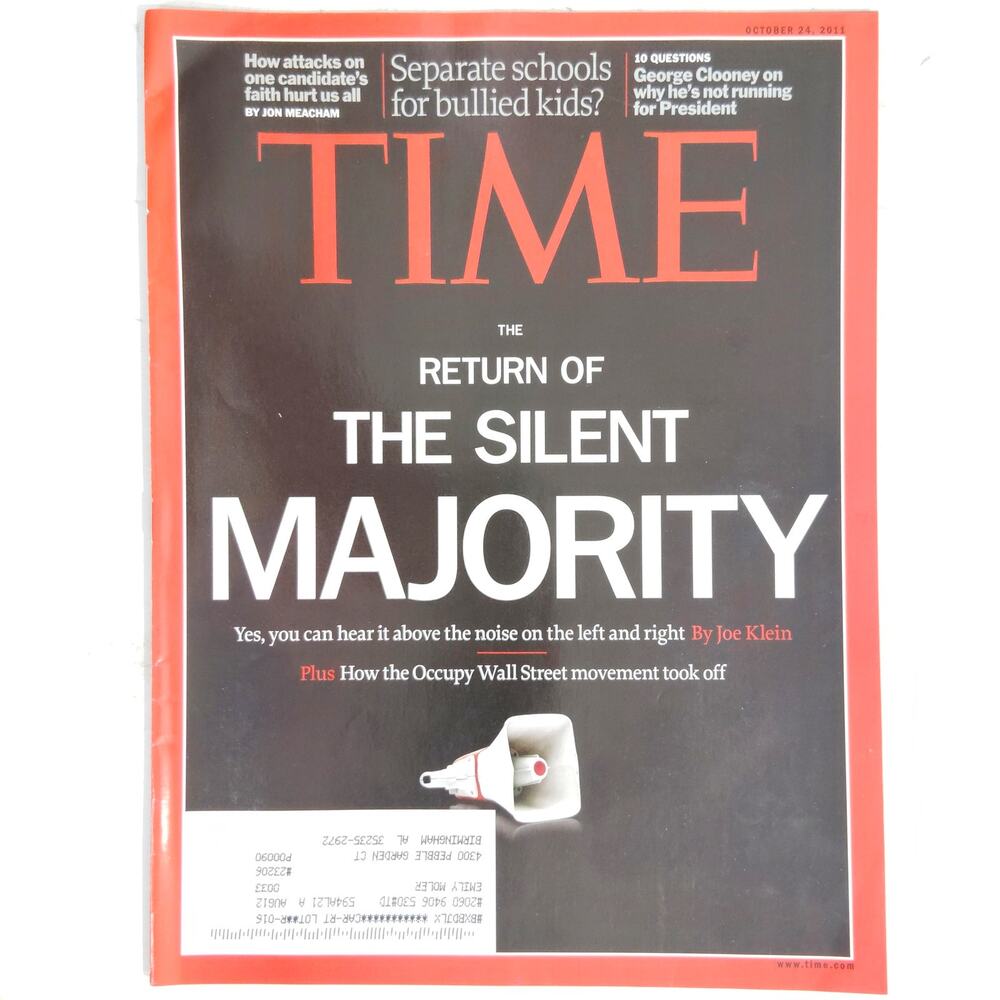 TIME Magazine October 24 2011, Silent Majority, NFL Owner Al Davis Dies